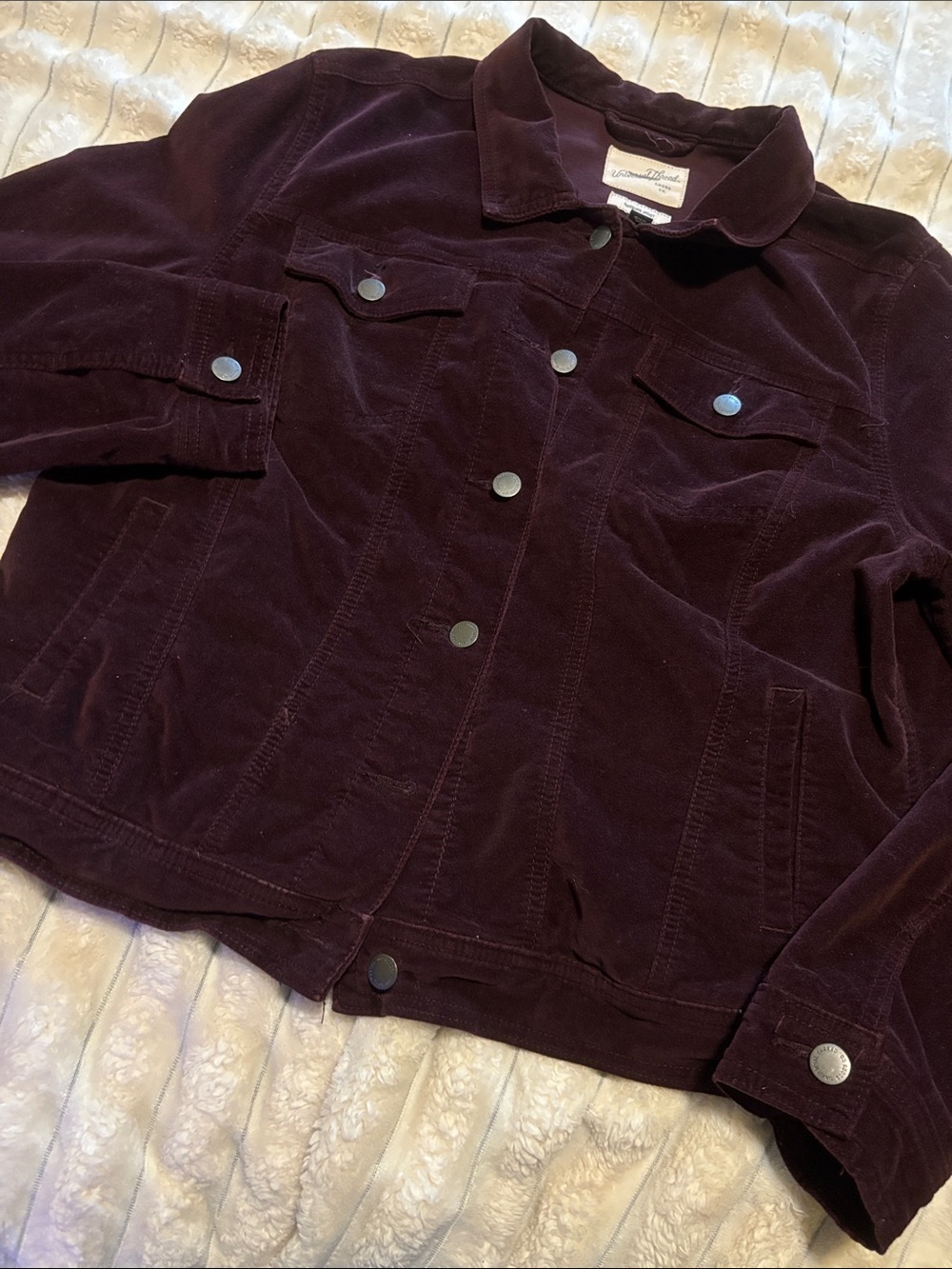 Universal Thread Corduroy Jean Jacket in Deep Plum